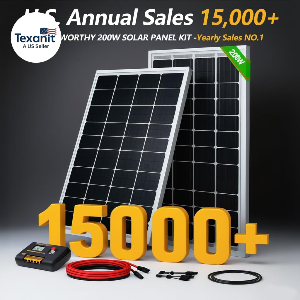 200 Watts 12 Volt/24 Volt Solar Panel Kit with High Efficiency Monocrystalline S