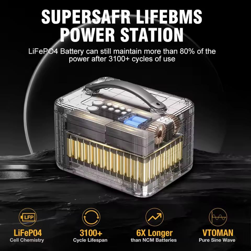 Jump 1800 Portable Power Station 1548Wh LiFePO4 Solar Generator 1800W Home Campi