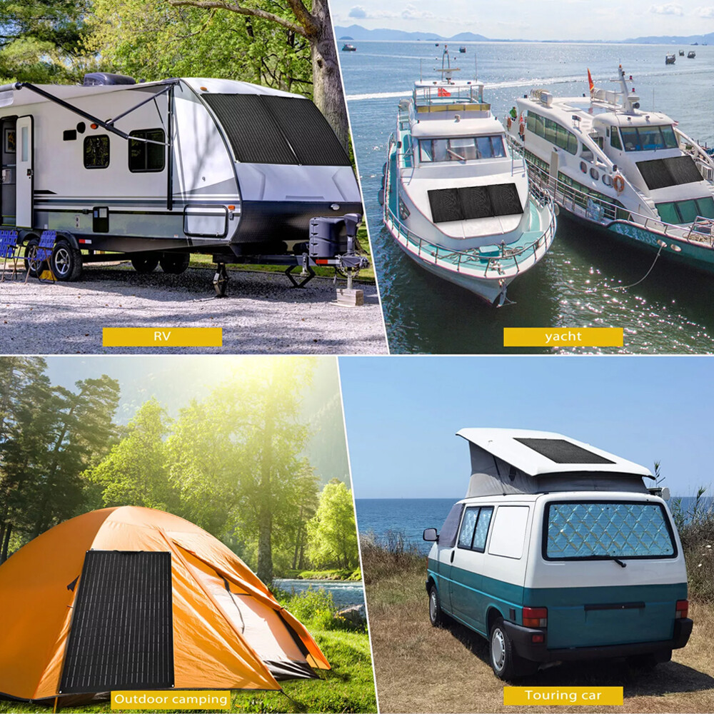 200W Flexible Solar Panel ETFE Portable Power Mono Camp Home RV Battery Charge