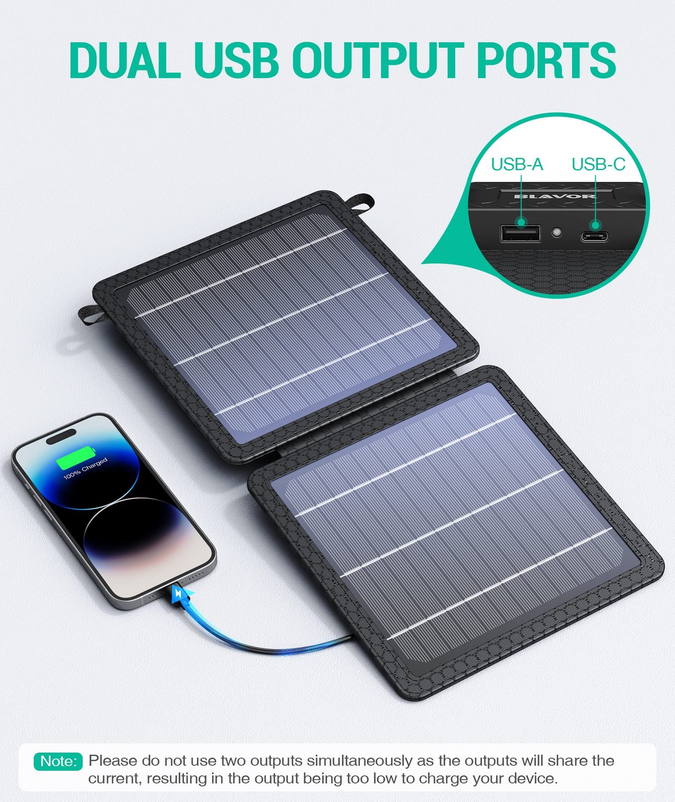 BLAVOR 10W Portable Solar Charger(5V/2A Max) Small Foldable Solar Panel with USB