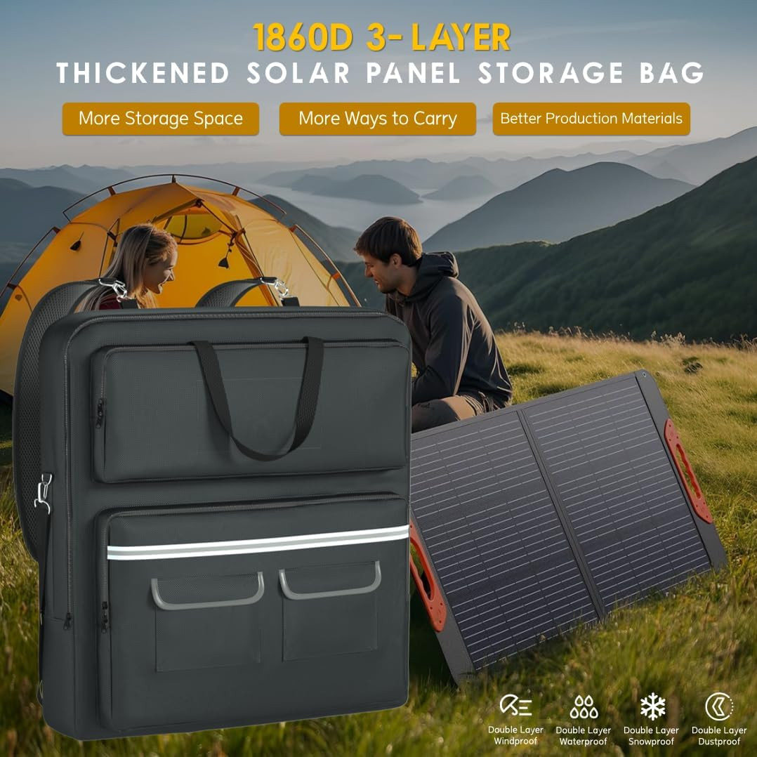 Solar Panel Storage Bag, Compatible with Jackery Solarsaga 100W 100X 200W, Doubl