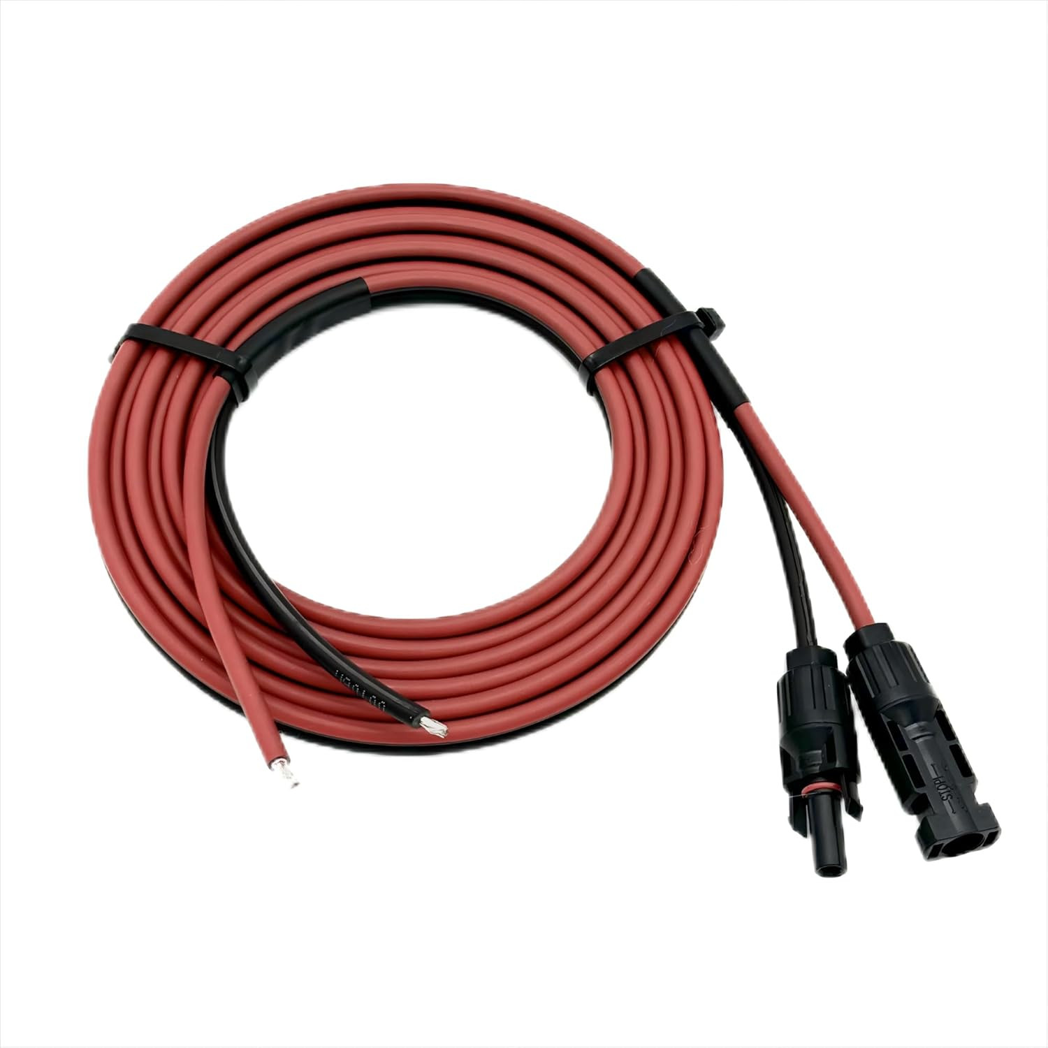 Solar Cable 20 Feet 2X10 AWG Twin Wire Solar Extension Cable, Copper Strand with
