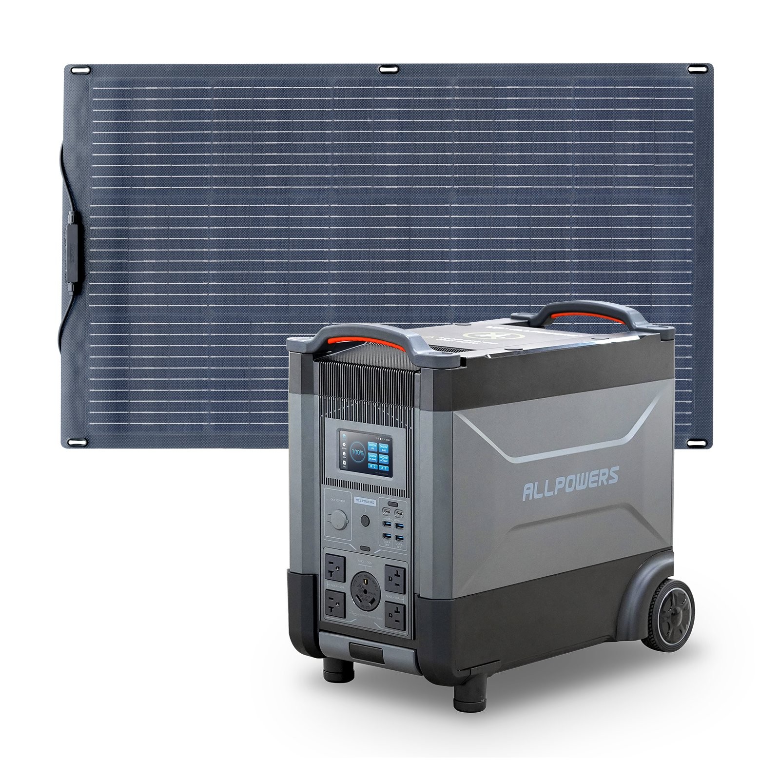 ALLPOWERS 3456Wh 4000W Portable Home Battery Power Station & 100W Solar Panel
