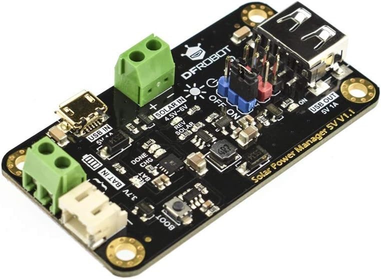 5V Solar Power Manager with MPPT & Li-ion Charging for IoT & DIY Projects