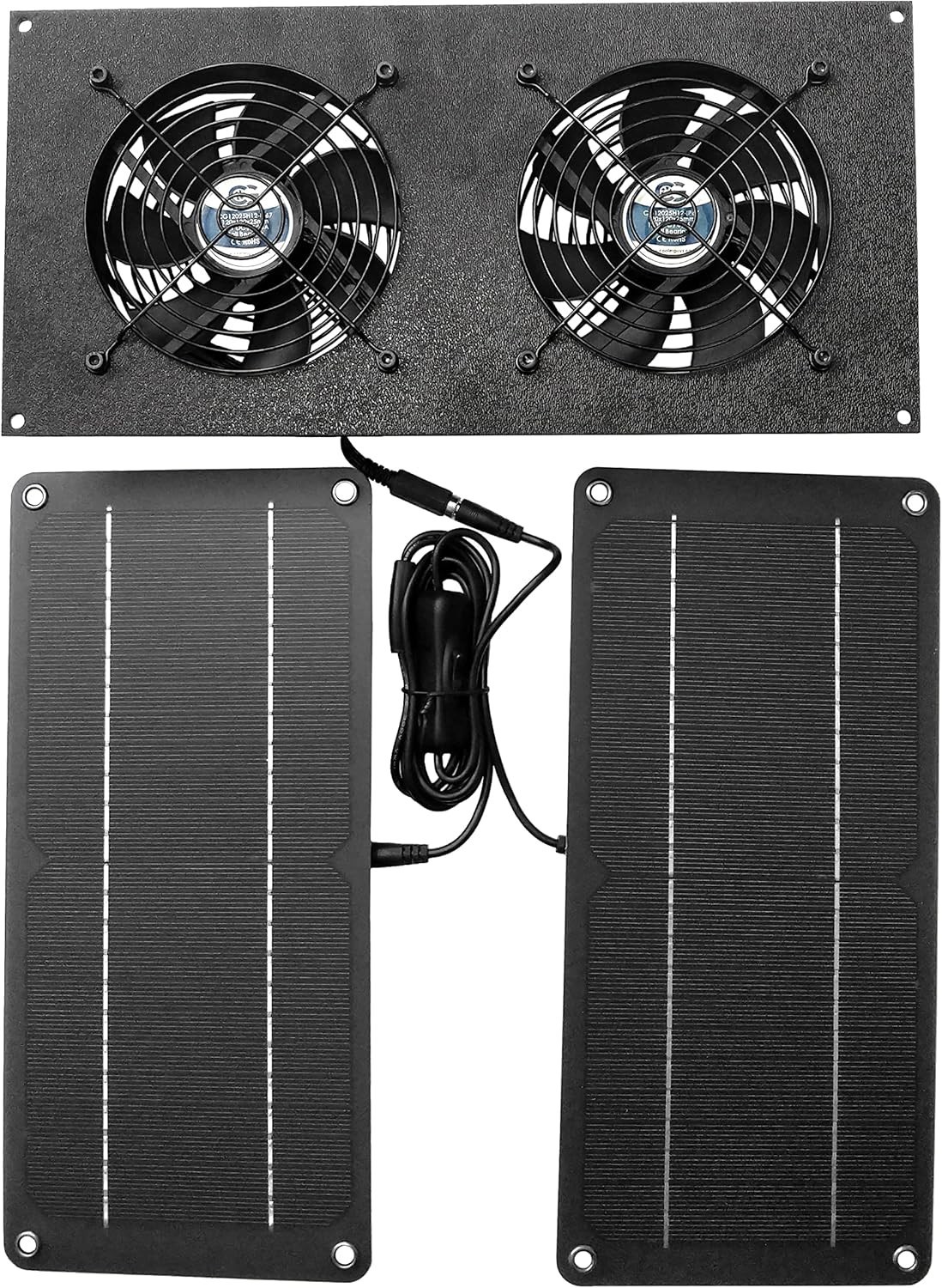 Solar Powered Dual Fan Kit for Coops, Greenhouses, Sheds