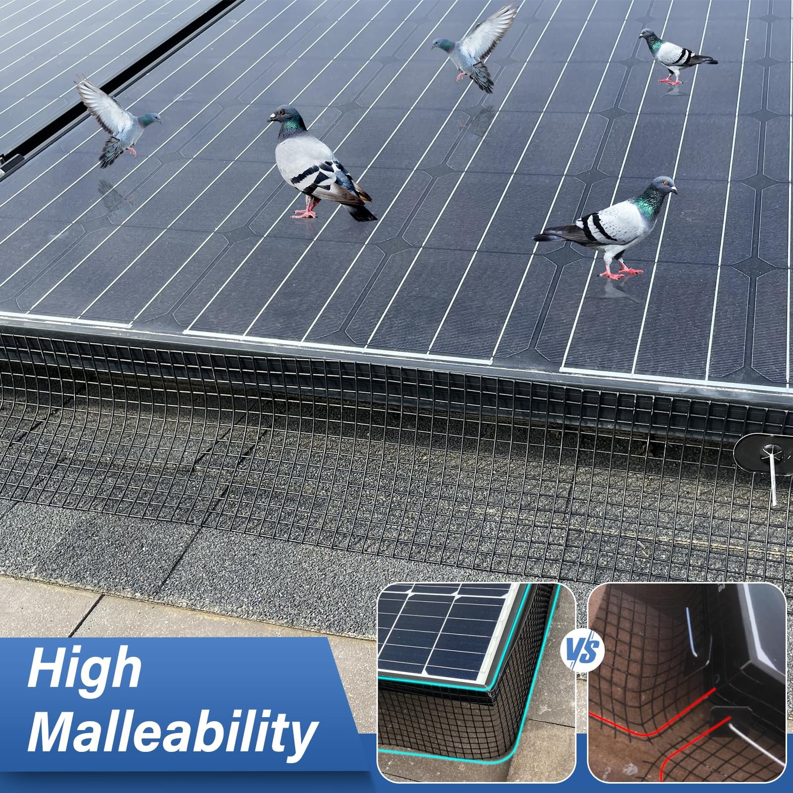 Solar Panel Bird Guard,6in x 100ft Critter Guard Roll Kit for Roof Protection…