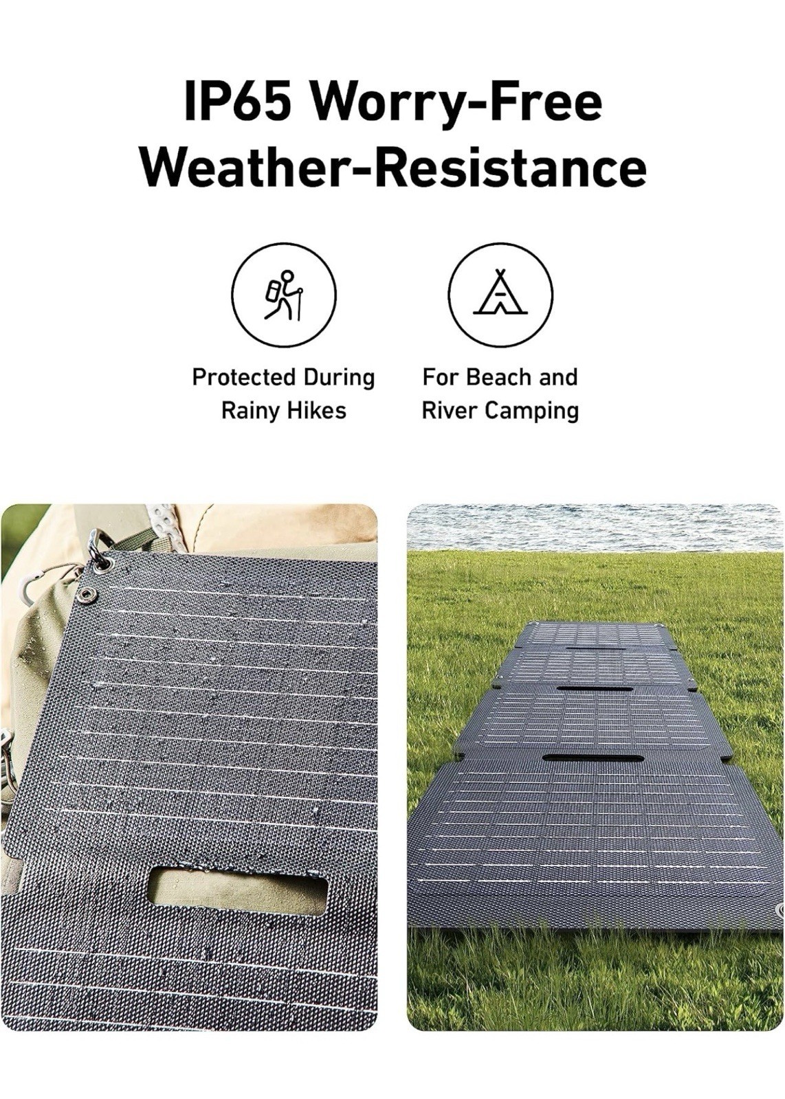 Anker Solix PS30 Solar Panel, 30W Foldable Portable Solar Charger, IP65 Water an