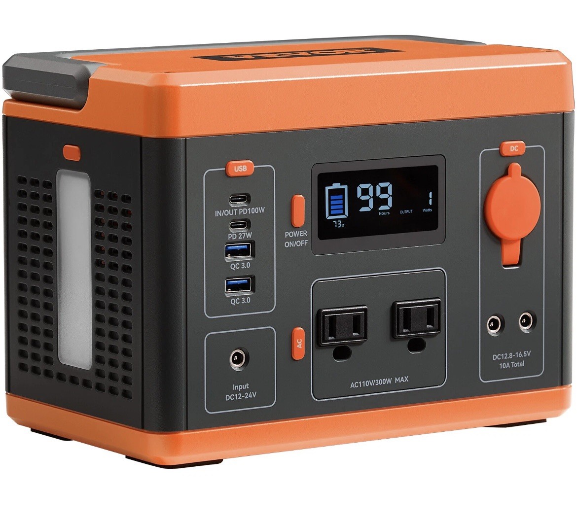 VEVOR Portable Power Station Solar Generator 296Wh 300W Backup Lithium Battery
