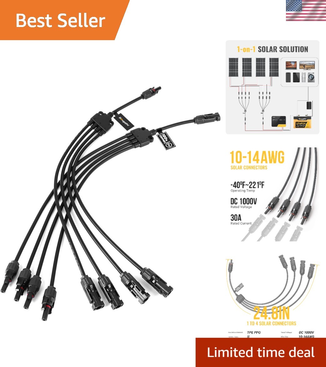 Versatile Solar Y Connectors for Connecting 4 Panels – Safe & Durable PVC Design