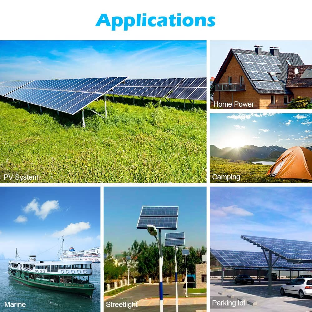 SUNGOLDPOWER 200 Watt Solar Panel, 2PCS 100W Monocrystaline Solar Panels for …