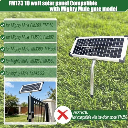 FM123 10 Watt Solar Panels Kit for Mighty Mule GTO PRO Automatic Gate