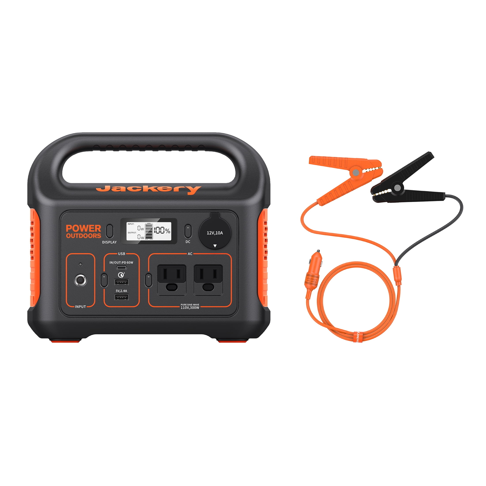 PORTABLE POWER STATION with Automobile Battery Charging Cable