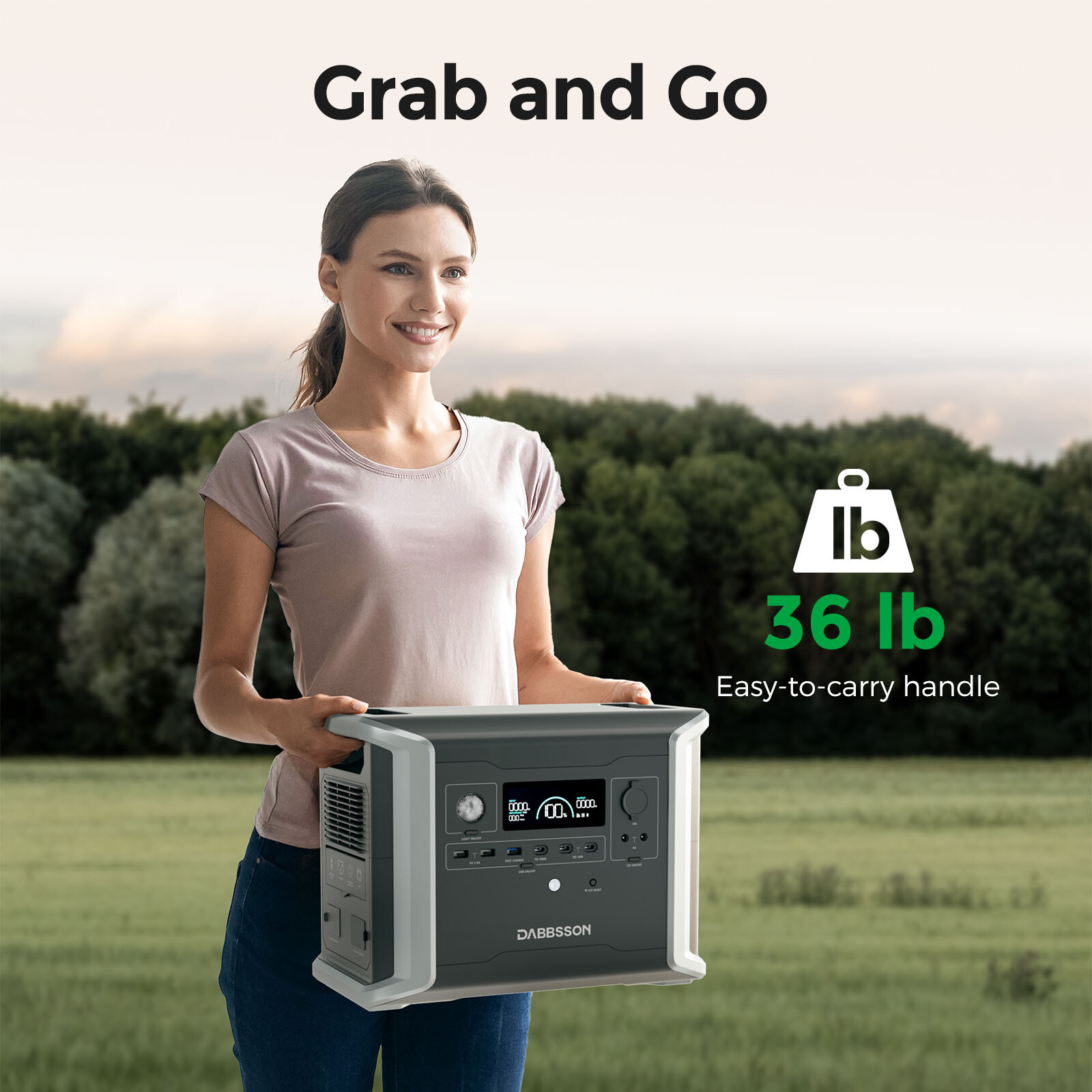 Dabbsson 3030Wh 1200W Power Station Generator w/ Backup Battery Home Rv Trip