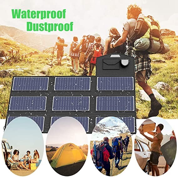 70W Monocrystalline Foldable Solar Panel Charger for Generator Laptop Outdoor