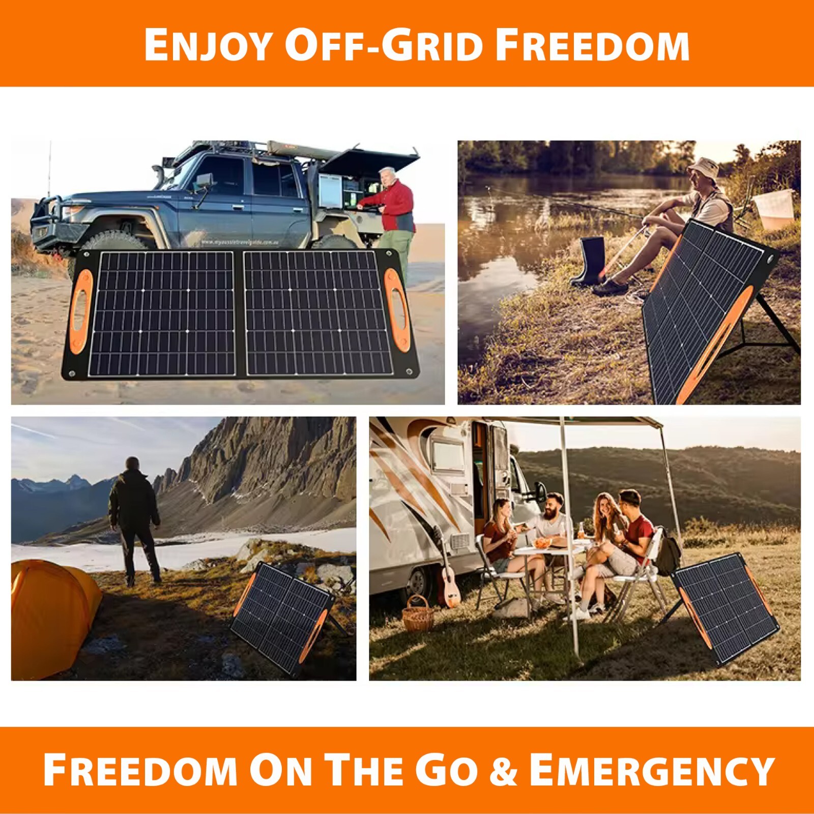 100w Portable Solar Panel Foldable – Charges EcoFlow Bluetti Jackery Anker