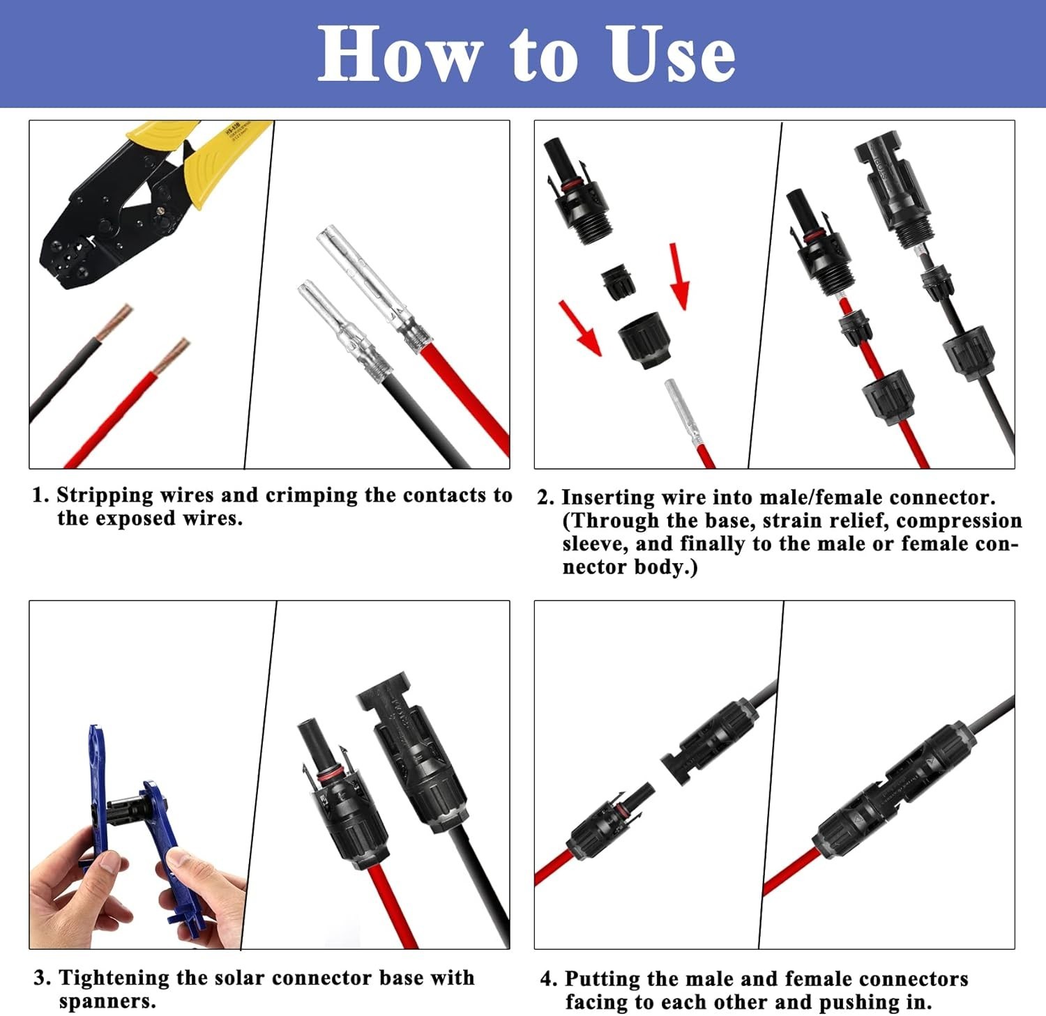 10Set Male Female Wire Cable Connector Set Solar Panel Waterproof Connector