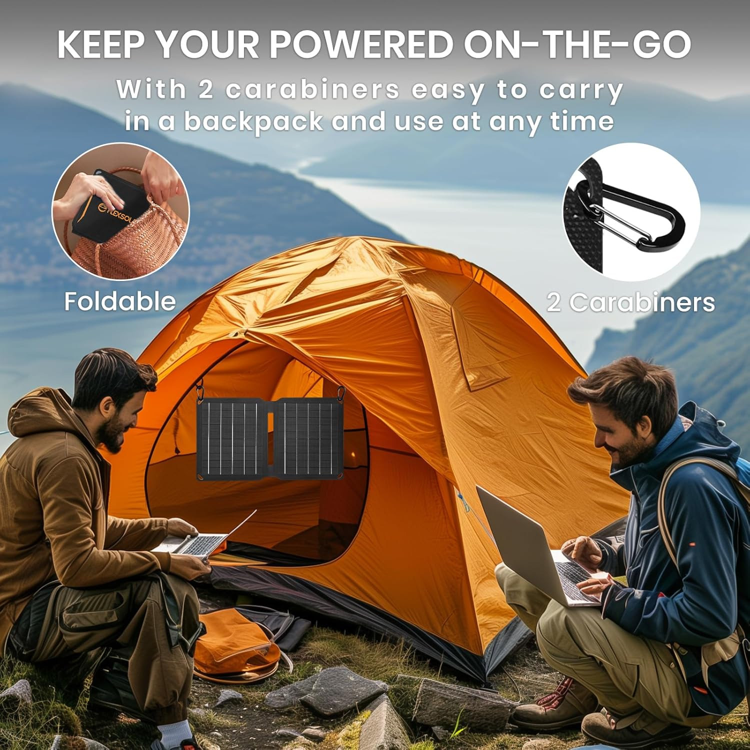 10W Solar Panels Portable (5V 2A Max),Foldable Solar Charger with USB-A Port for