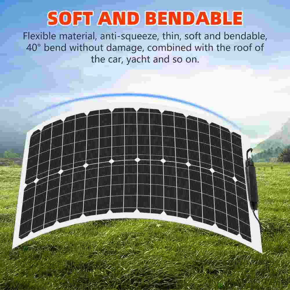 150-600W Solar Panel Mono 12V Car/RV/Home/Boat PV Battery Power Charge Off Grid