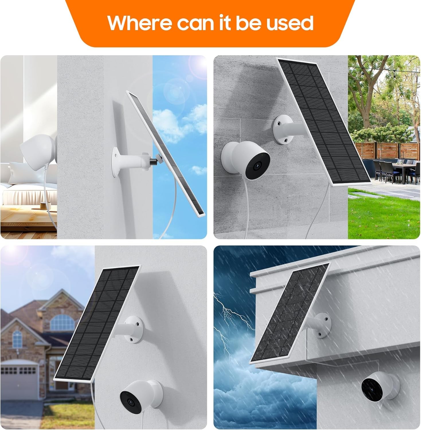 Solar Panel Google Nest Camera 2Pack Upgraded Solar Power Charger Google Nest