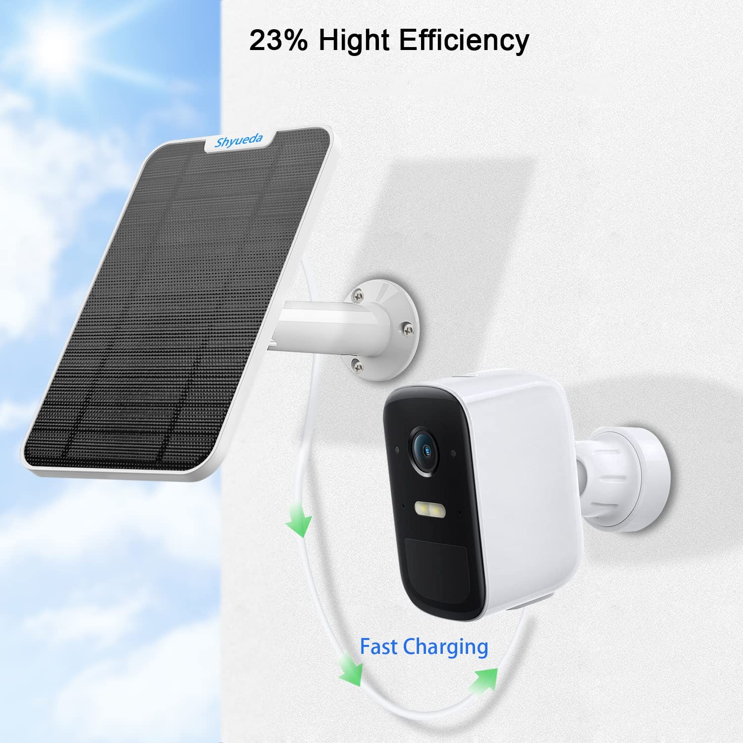 4W Solar Panel Charger for Eufycam 2/2C/3/3C/E20/E40/S40/S220/S300/L40/L20