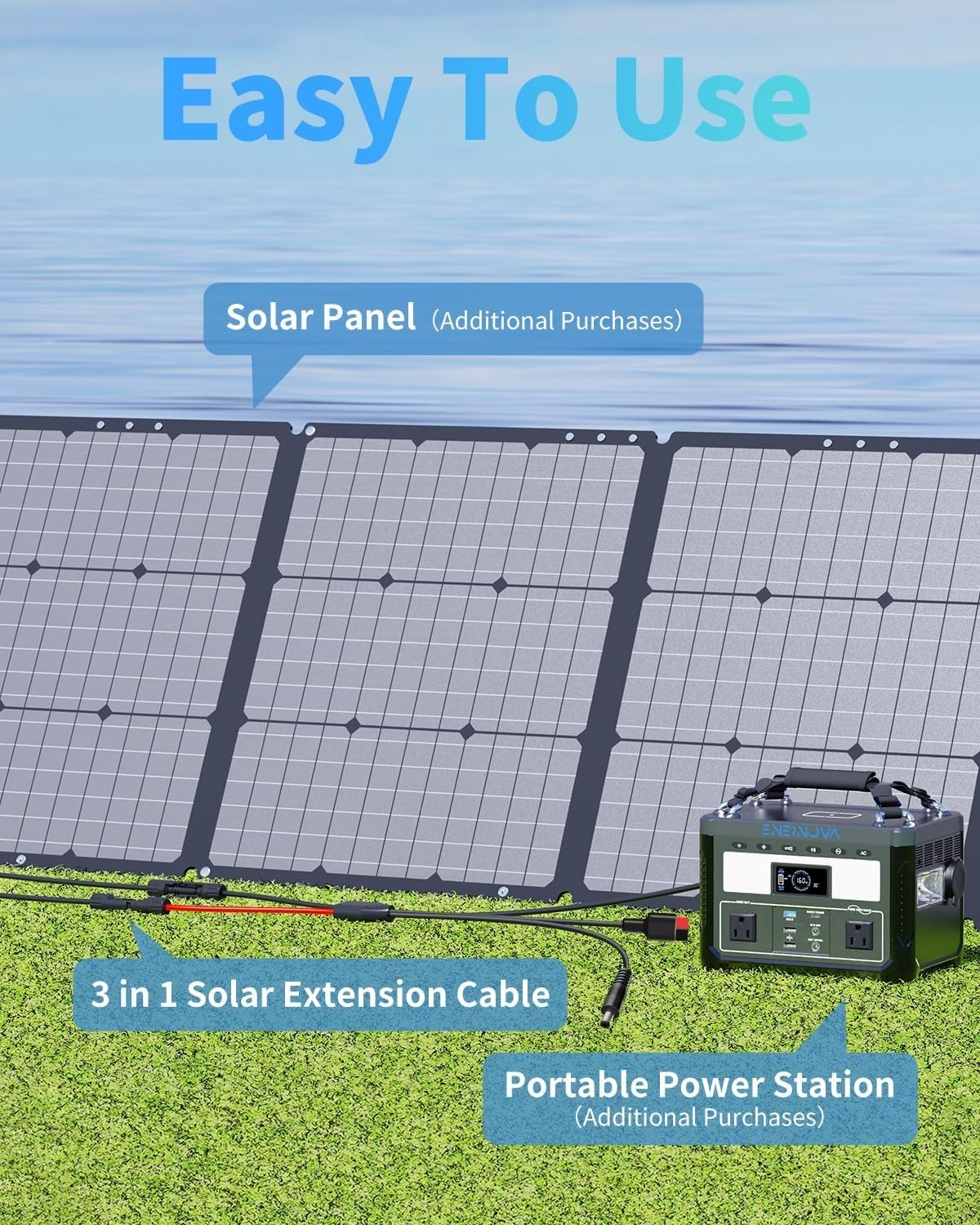 8.5Ft Solar Connector 3-in-1 XT60 DC5521 Anderson Adapter Solar Charge Cable