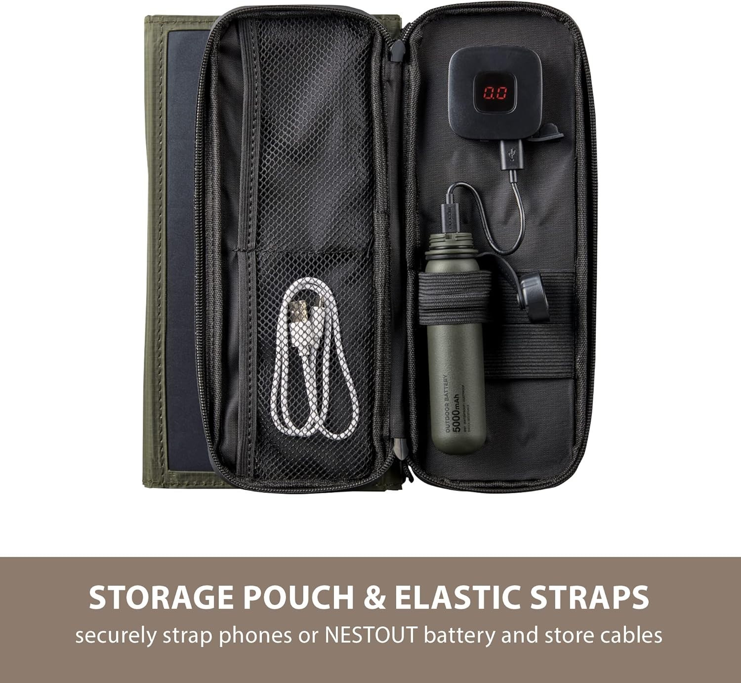 Durable Water-Resistant Solar Panel USB-A Charger
