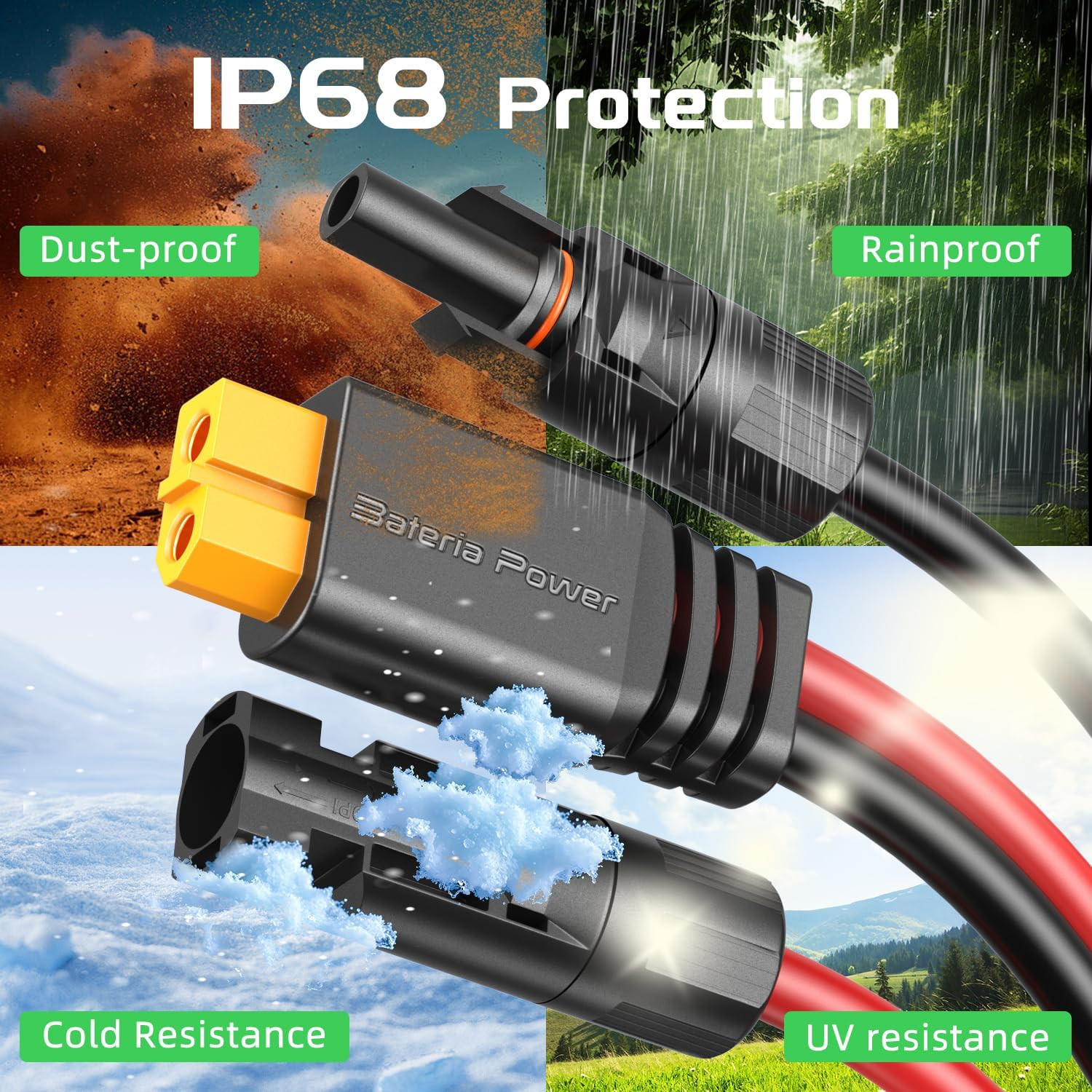 Solar to XT60 Charge Extension Cable 12AWG 20Ft Solar Connector to XT60 Adapter