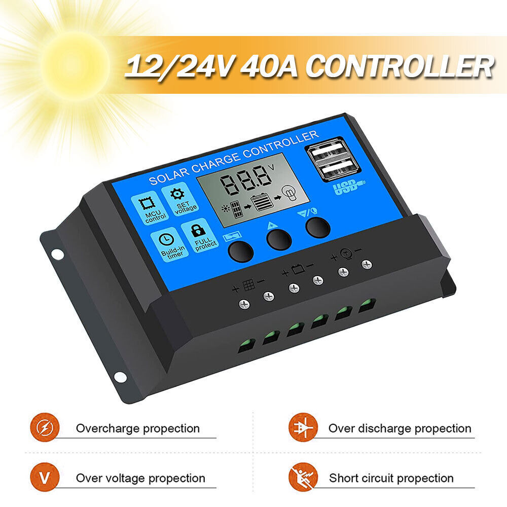300W Solar Panel Kit & 30A Solar Charge Controller 12v for Caravan Boat Home RV