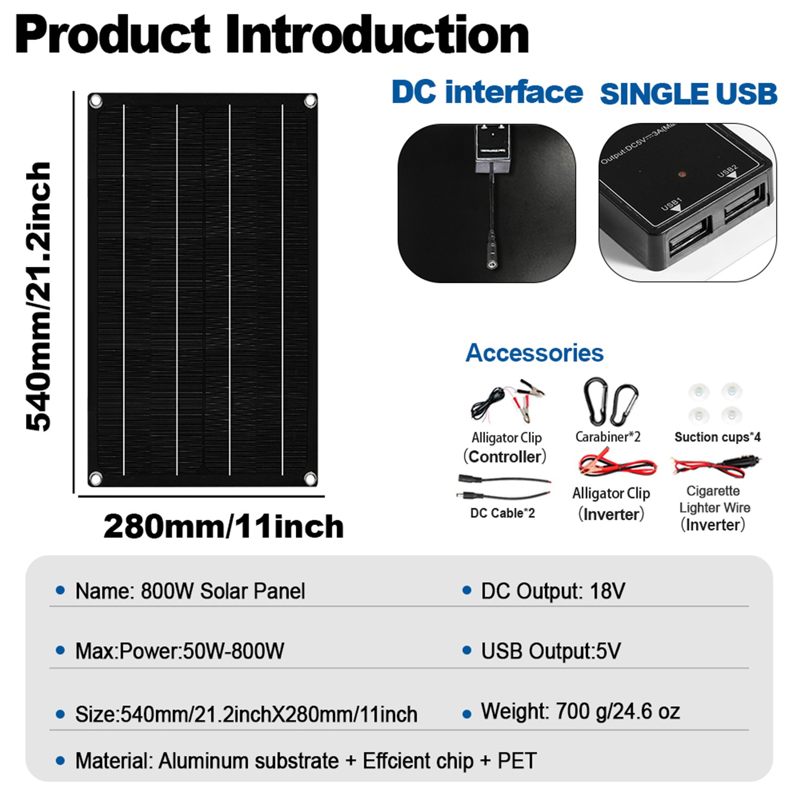 7000W Solar Kit | Sine Wave Inverter+2High-Conversion Solar Panels+100A Charge