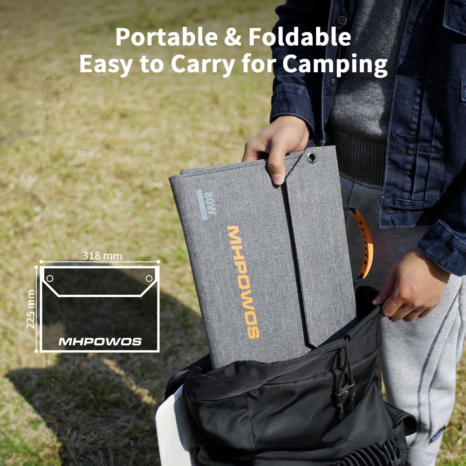 Camping Solar Panels 40W 80W Foldable Solar Panel Charger Type-C USB DC Outputs