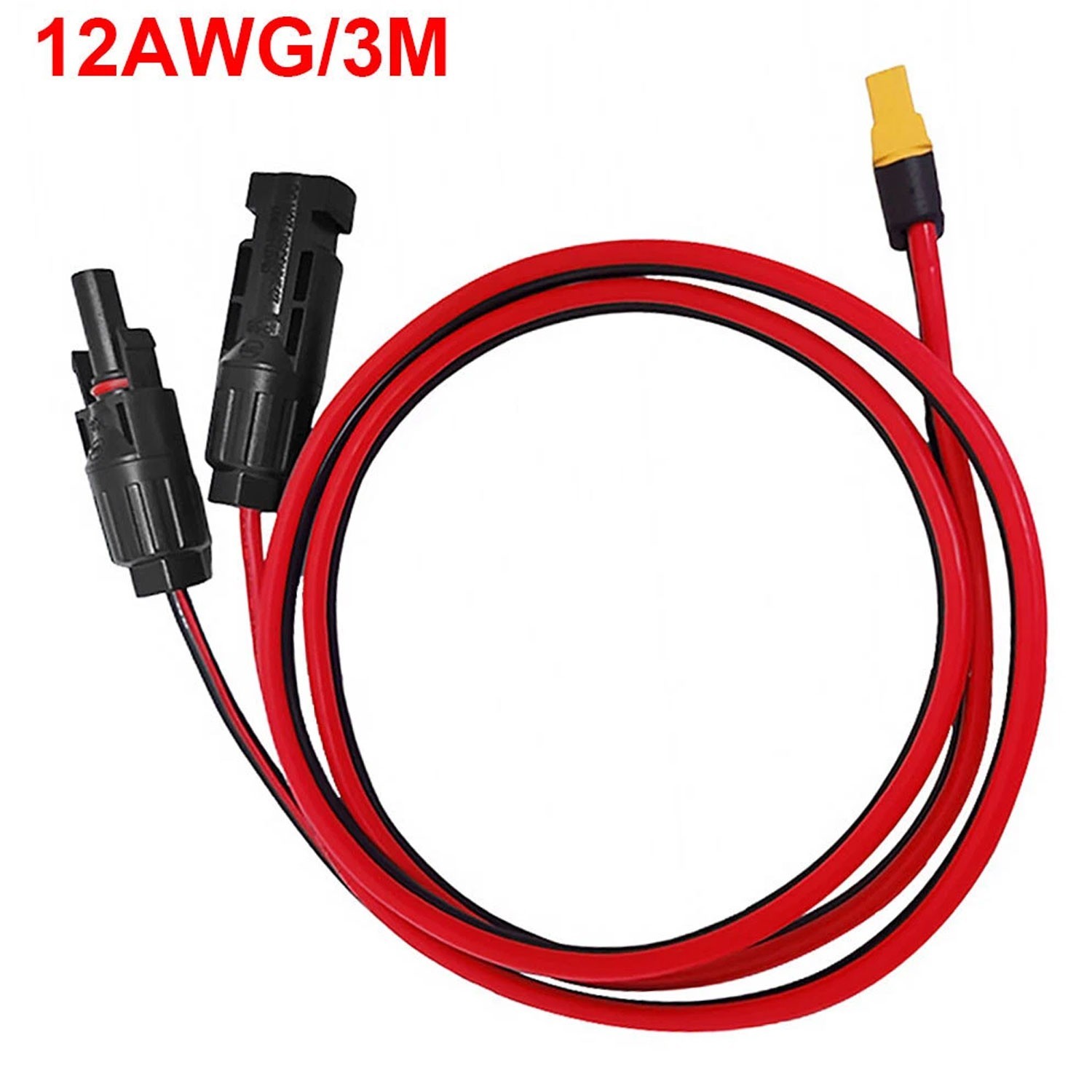 12 AWG XT60 Female to Solar Connector Solar Panel Extension Charging Cable USA