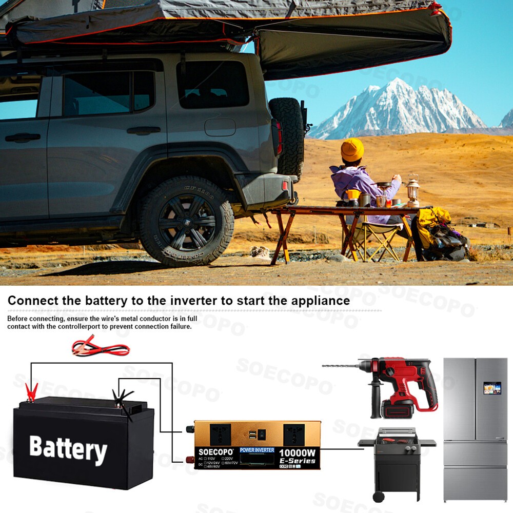 10000W Power Inverter Solar Generator With 200W Solar Panel Home Complete Set6B