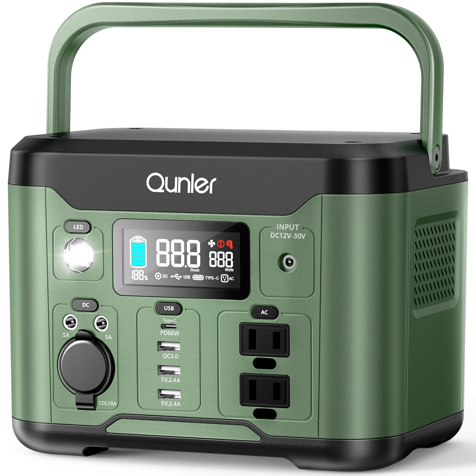 300W Portable Power Station 296Wh with 120V AC, 60W PD Fast Charge, for Camping,