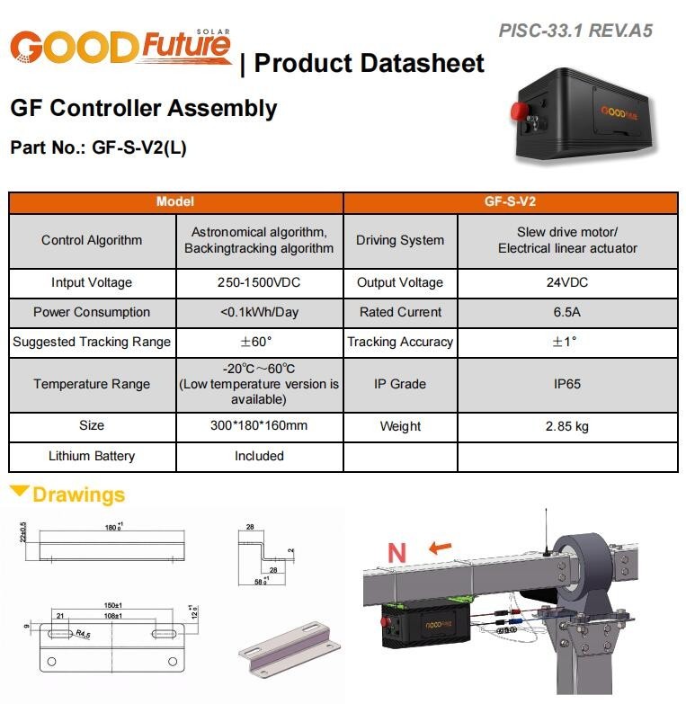 PV Tracker Controller Smart for PV Systems Single-Axis Solar Tracking System