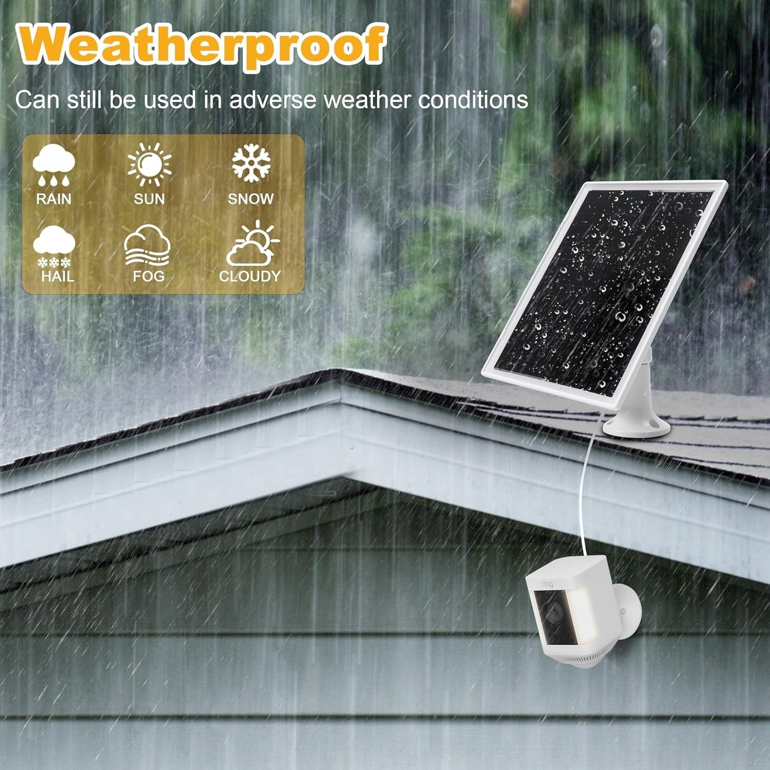 Reliable Solar Panel Charger for Ring Spotlight & Stick Up Camera – Easy Install