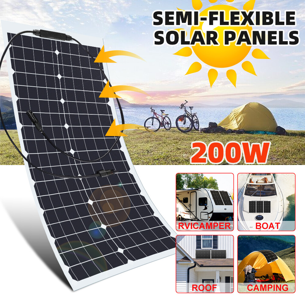 200W Flexible Solar Panel IP65 Waterproof For RV Caravan Camper Off-Grid System