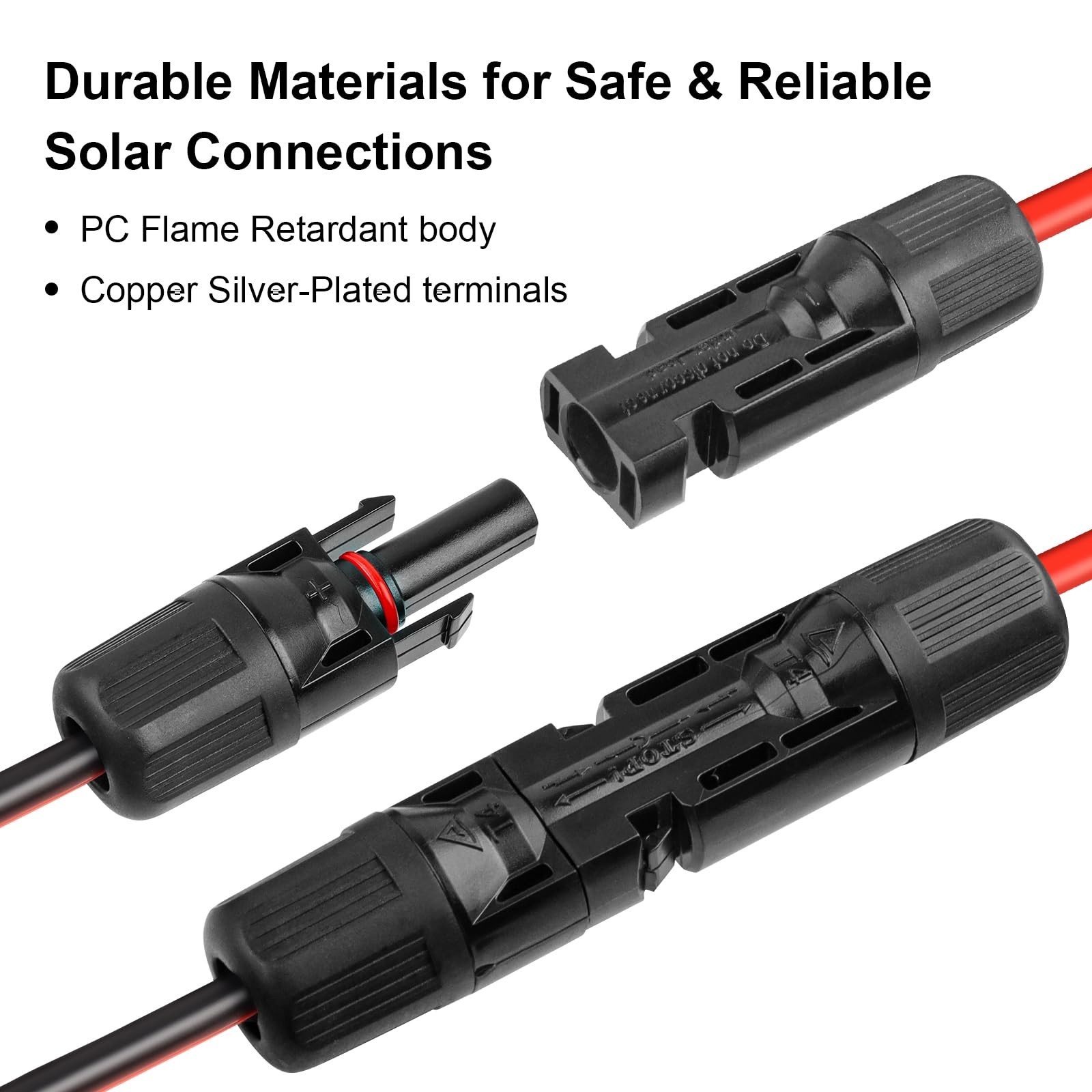 10FT Solar Panel Adapter Cable to XT60i – 10AWG Tinned Copper Wire, PVC Jacket,