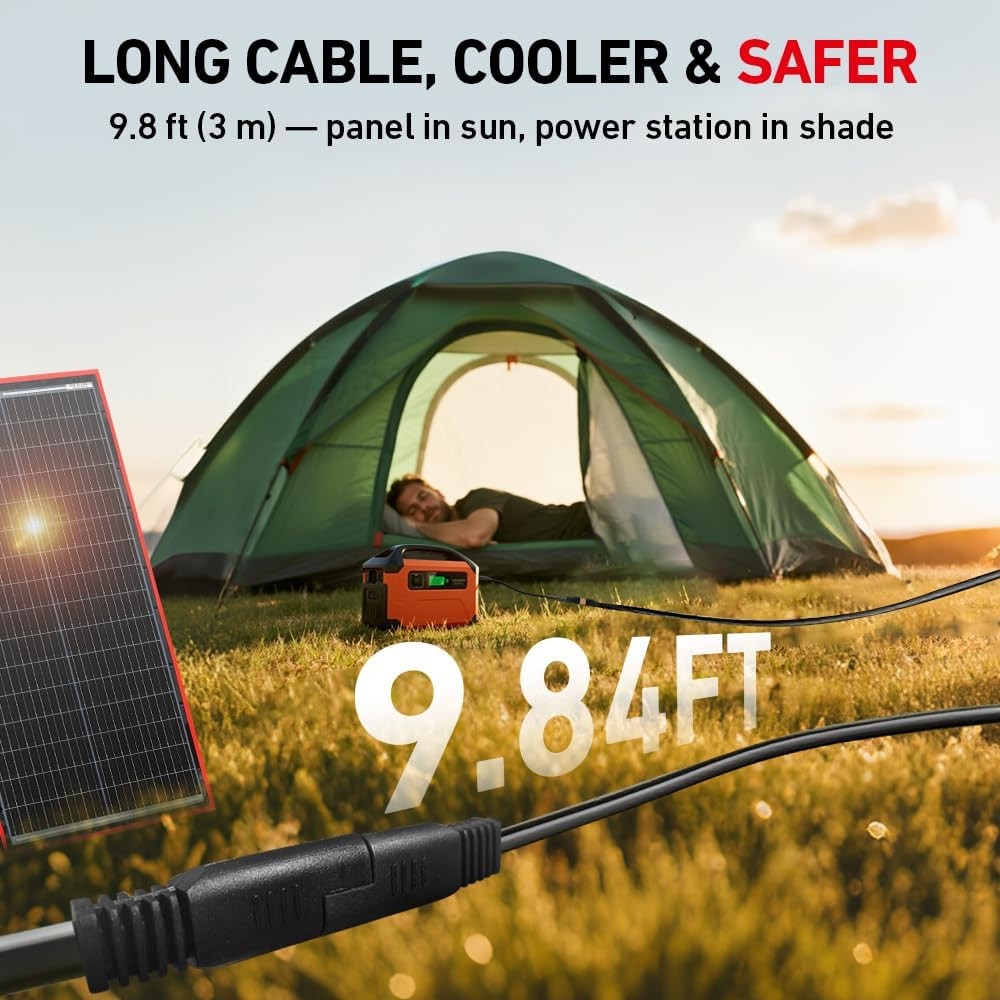 300W Portable Foldable Solar Panel Kit, Compact 19.3X37.4In Design 15.2Lb with S