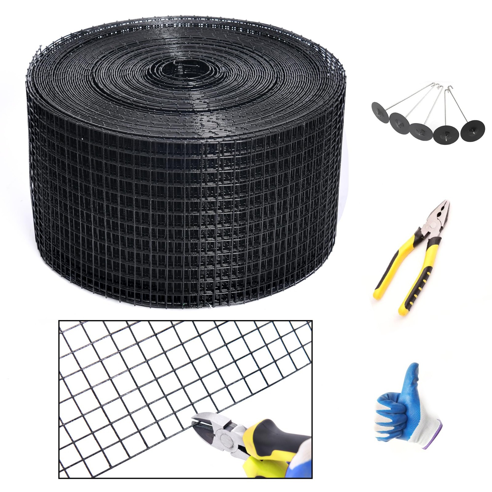 Solar Panel Critter Guard Roll Kit – 6in x 100ft PVC Pigeon Barrier Netting, 120