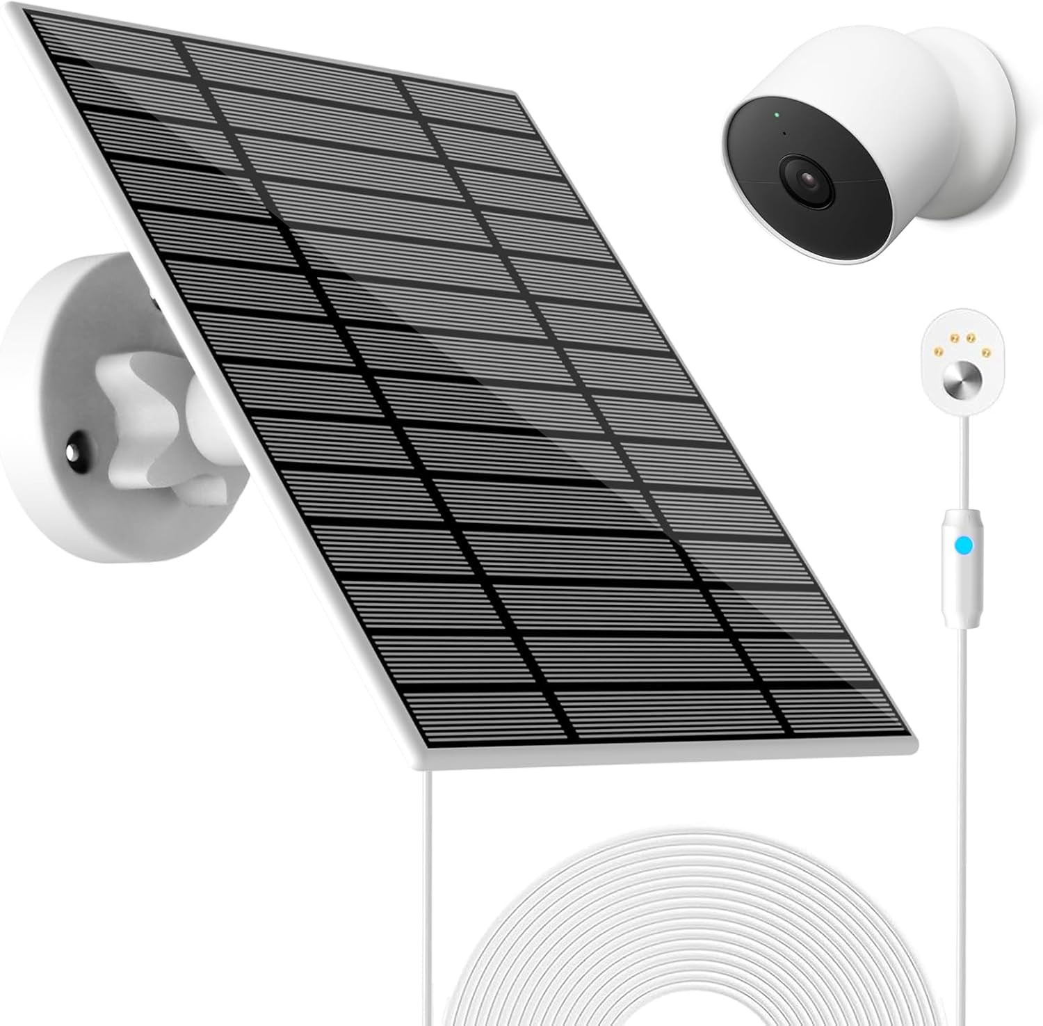 6W Solar Panel Compatible with Google Nest Camera Outdoor & Indoor (Battery V…