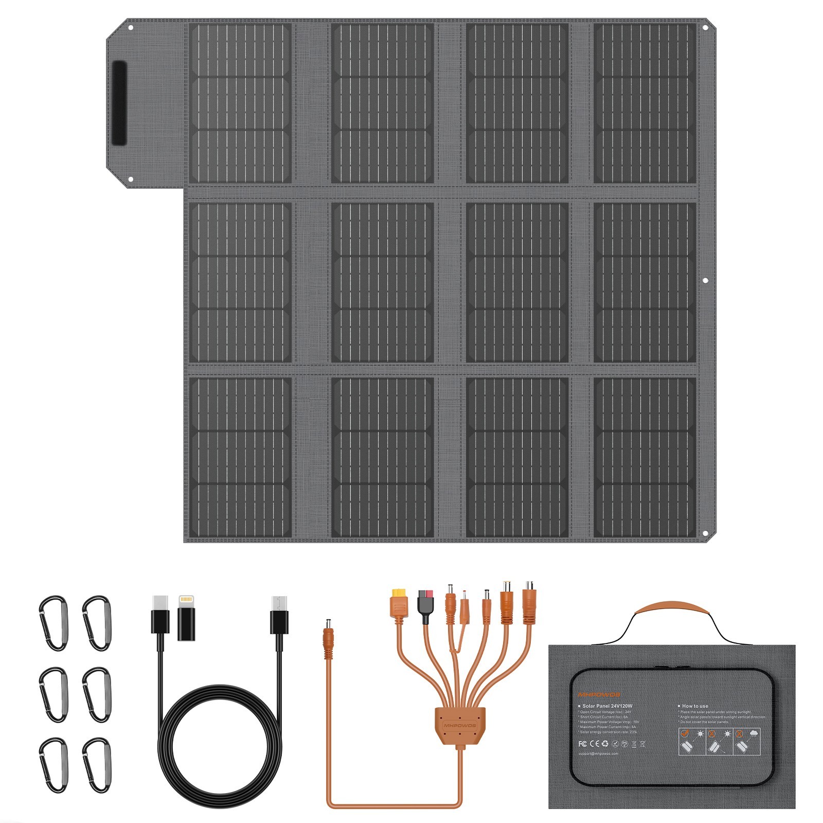 MHPOWOS 120W Backpack Solar Charger Lightweight for Phone Laptop Power Bank