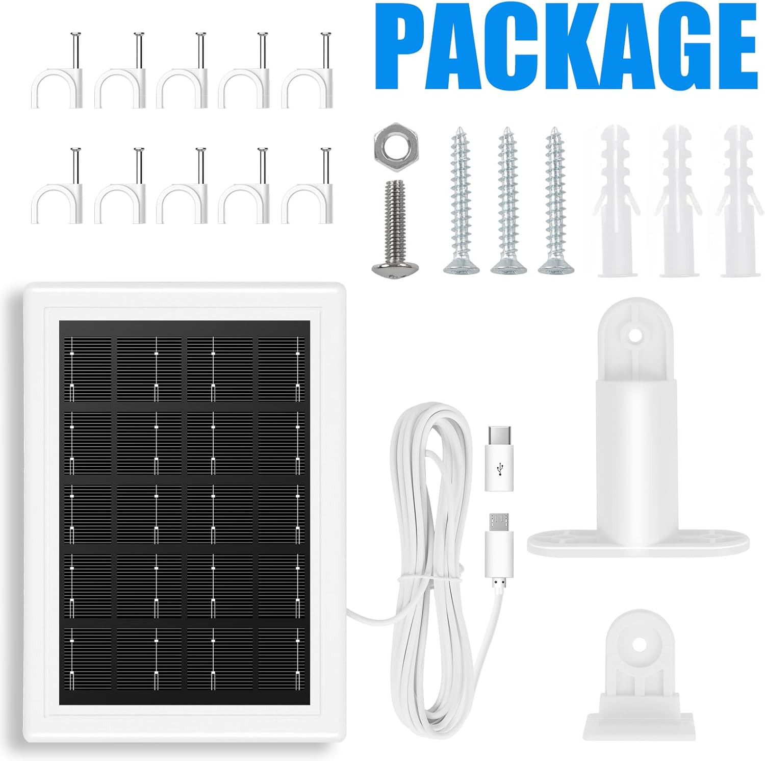 Solar Panel Charger,Solar Panels for Security Camera, Solar Panel with Micro USB