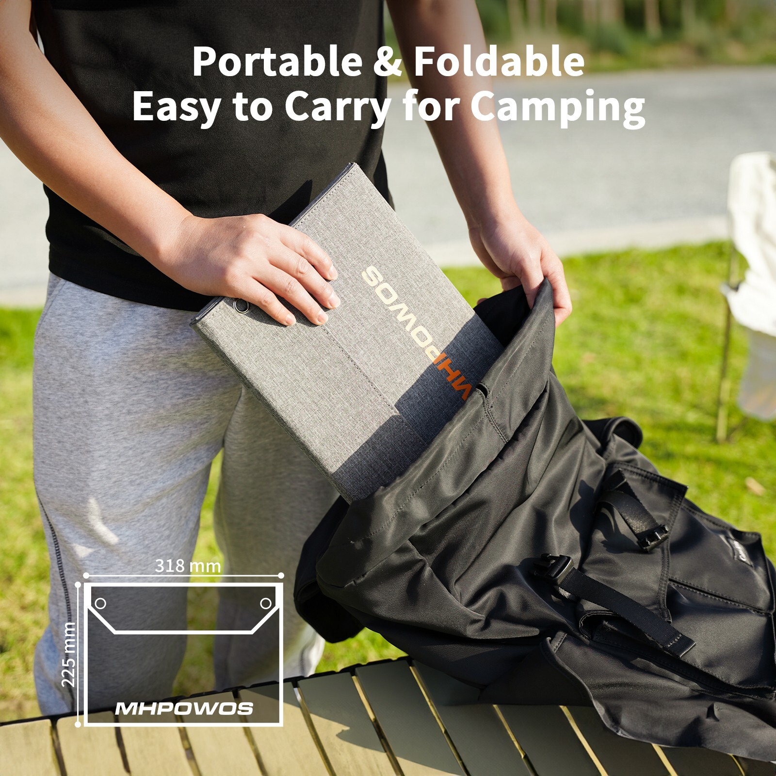 40W Foldable Solar Panel Portable Solar Charger USB Port Solar Cable Adapter Kit