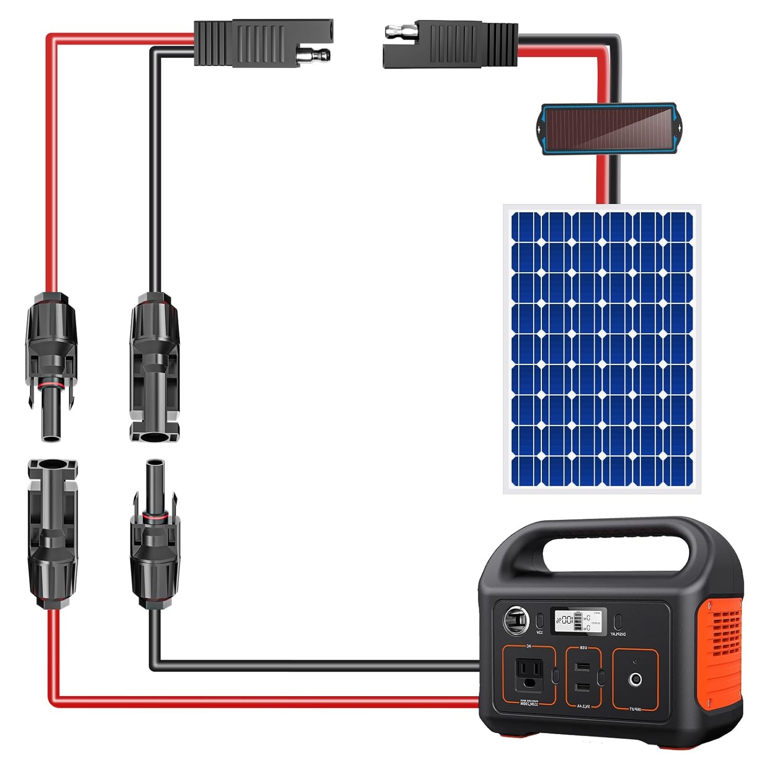 Goupchn Solar Panel SAE Adapter Cable 10AWG PV Wire with Polarity Reverse Plugs
