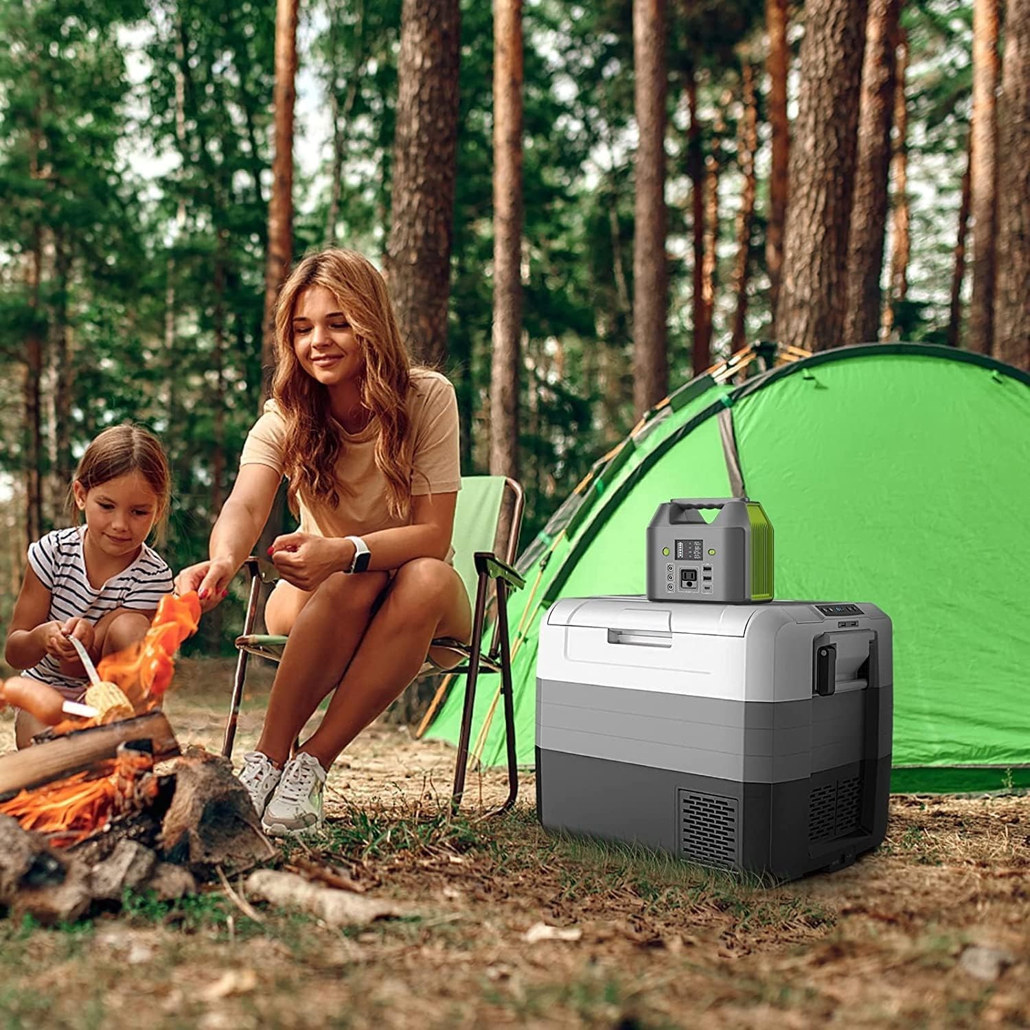 Versatile Portable Power Station with AC Outlet and Safety Features for Camping