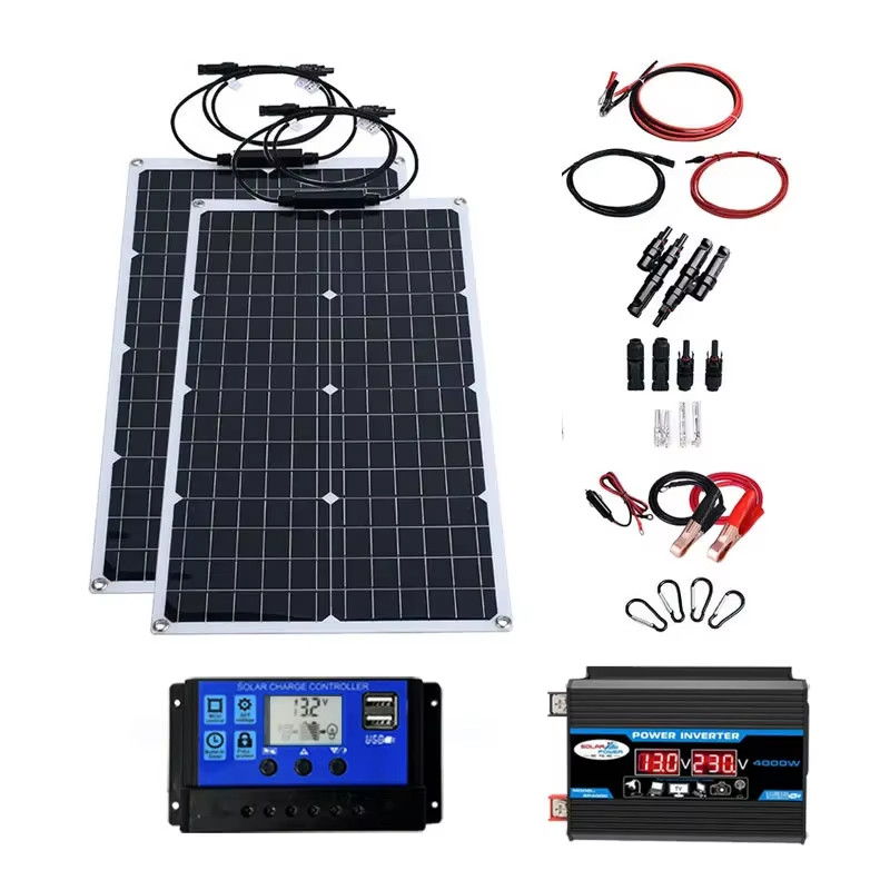 110V 220V 2000W Flexible Solar Panel System 12V Battery Charger Controller 4000W