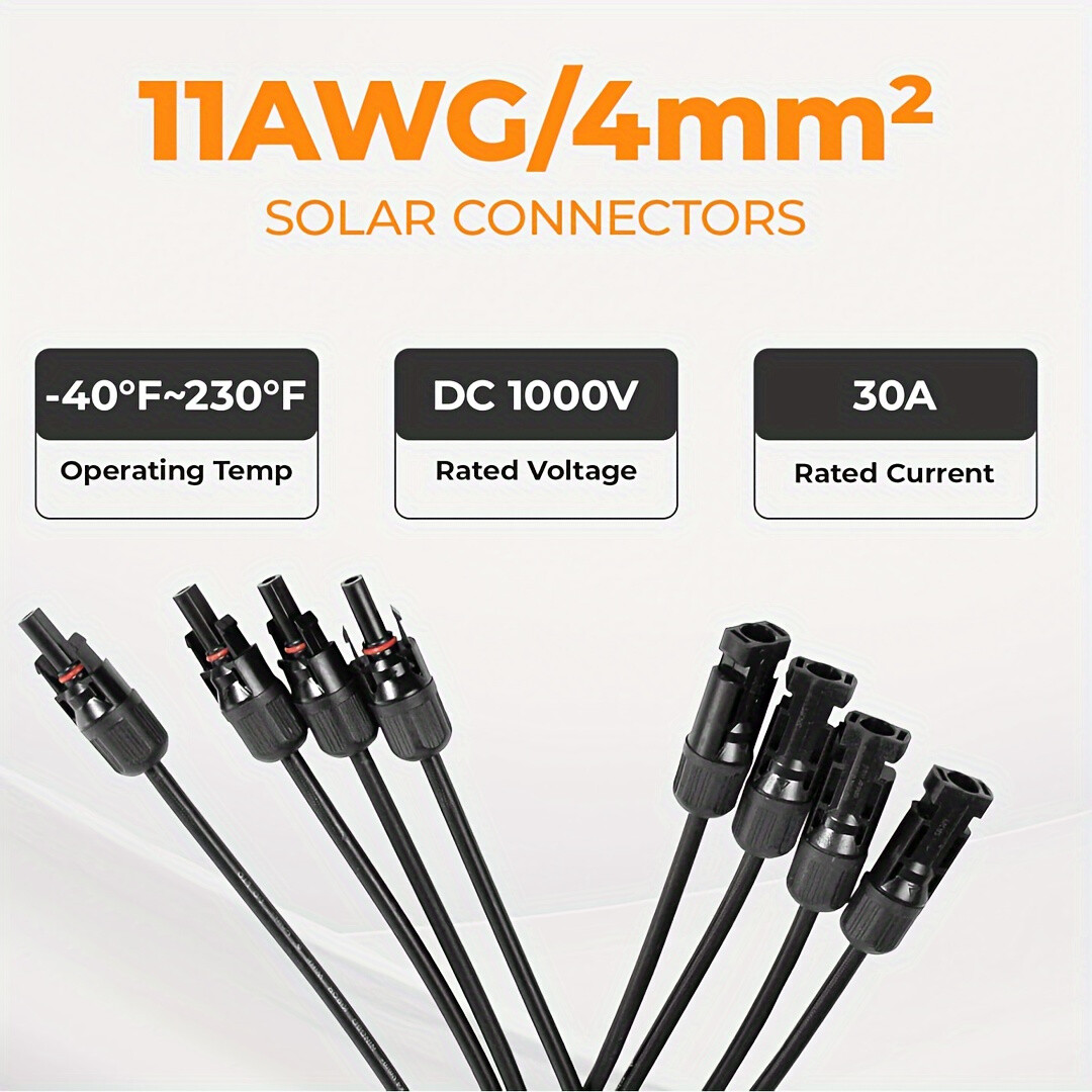 Solar Panel Cable Y Branch Connector IP67 Waterproof M/F Wire Plug Adapter