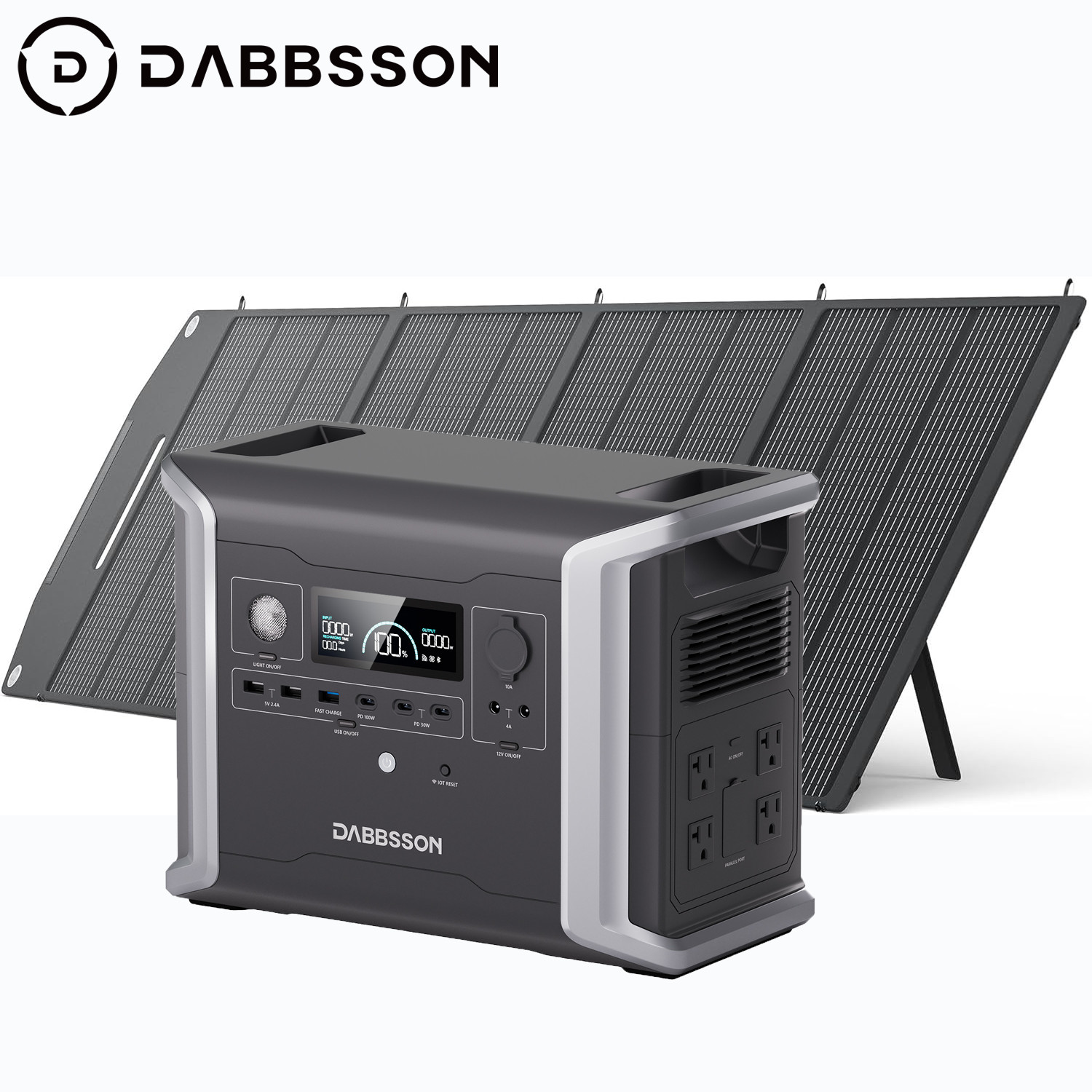 Dabbsson 1330Wh Portable Generator Power Station with 200W Foldable Solar Panel