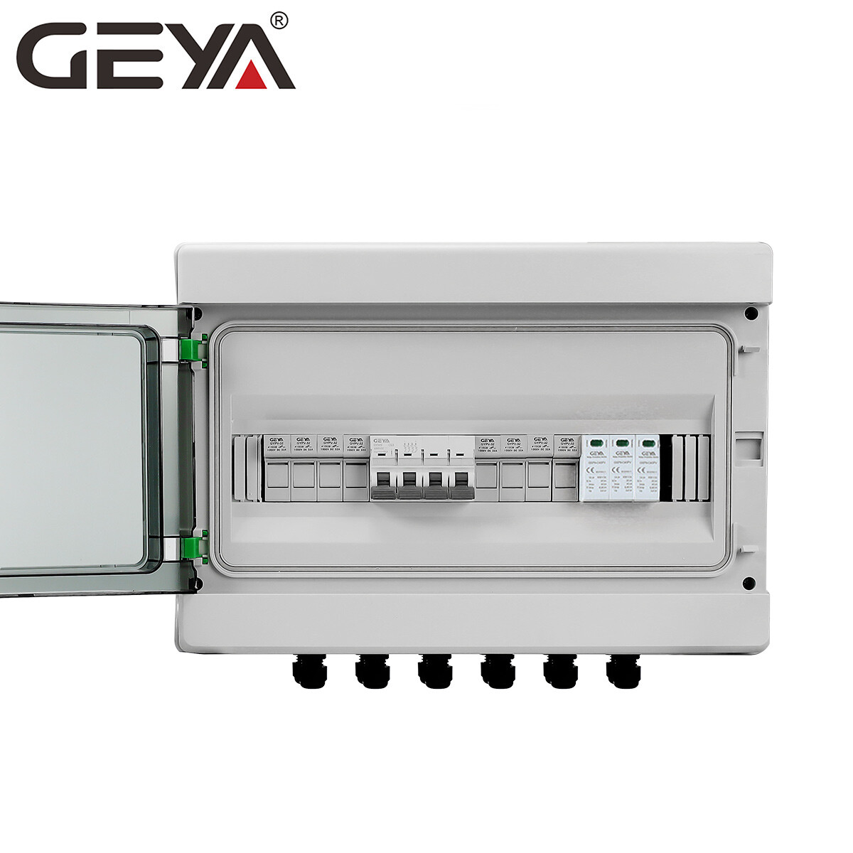 Solar PV Combiner Box Plastic 15A 4strings 1000VDC Circuit Breaker Solar Panel
