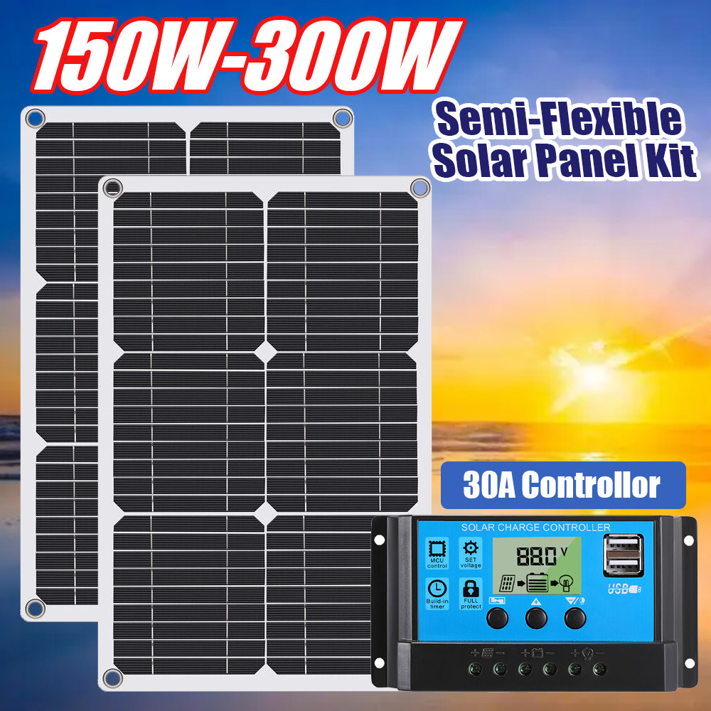 300W Electricity Complete Monocrystalline Solar kit Off Grid PWM 30A Controller
